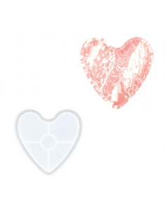 Jesmonite Silikoneform Hjertecoaster 11,5cm x 10cm x 1,6cm 0086