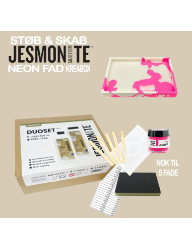 Jesmonite Startbox Neon fad 1750 g (vælg farve)