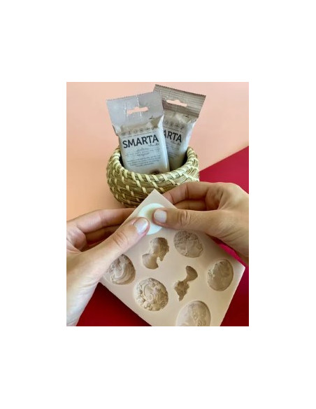 Smarta silikoneform til selvhærdende ler