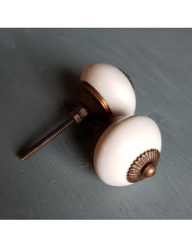 Porcelænsknopper hvid stor