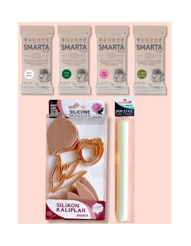 startboks med selvhærdende ler til bonderoser