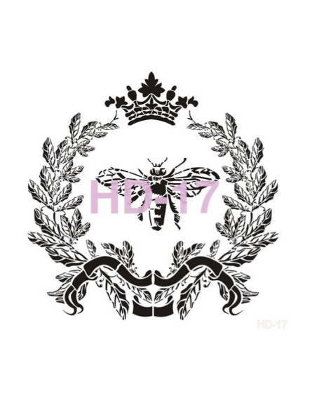 Stencil HD17 ranke med bi 45x45 cm