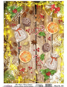 Cadence Rispapir Julebagrund 30x42 cm 768