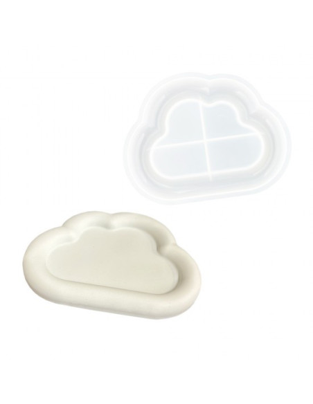 Jesmonite Silikoneform  Skyformet fad 13,8 cm x 17,8 cm x 1,8 cm - 0414