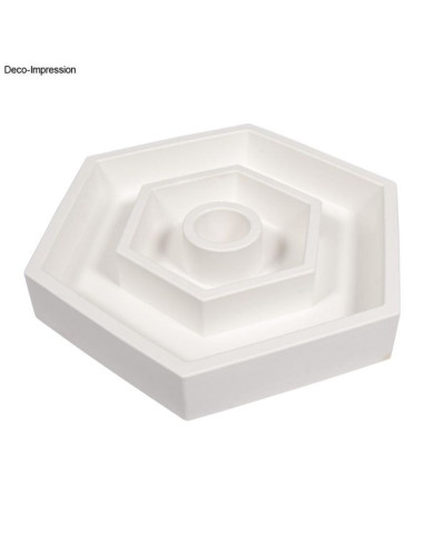 Rayher Silikoneform lysestage sekskant 3 i 1 36167