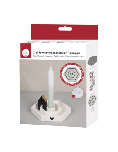 Rayher Silikoneform lysestage sekskant 3 i 1 36167
