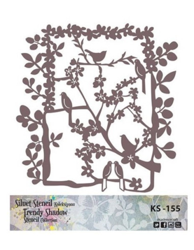 Siluet Stencil KS155 Fugle H 25 cm