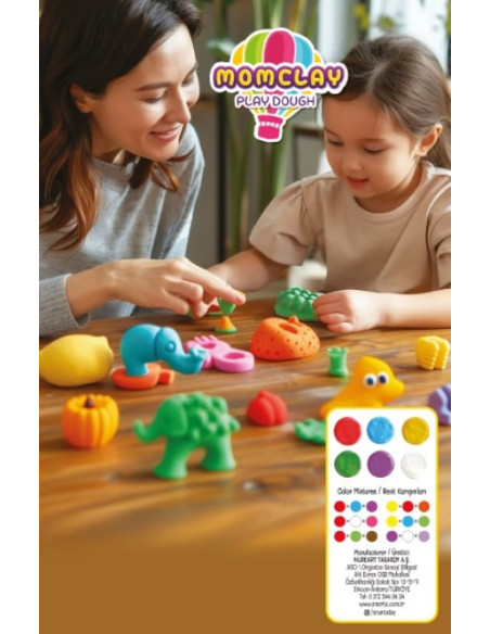 Momclay fra Smarta er et sæt med seks farverige modellervokser