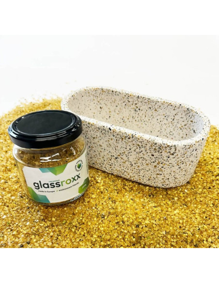 rå og smuk glaseffekt til dine Jesmonite-støbninger GlassRoxx