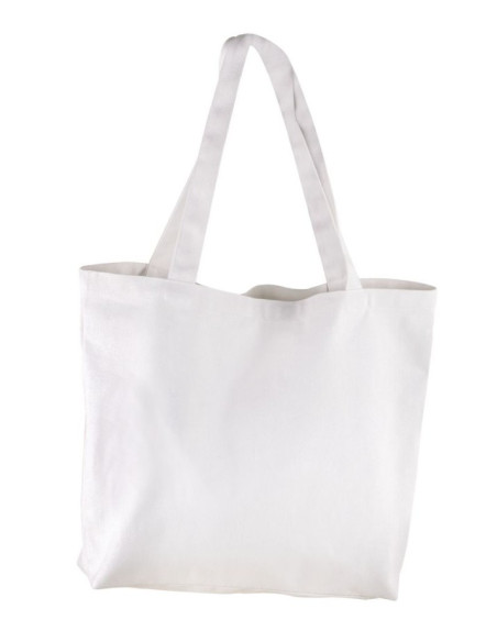 Praktisk og stilren basis-shopper i hvid . Mal og skab dit unikke net