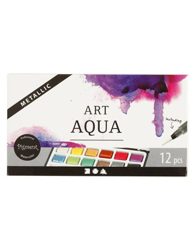 Høj farvepigmentering i disse metallic akvarelfarver