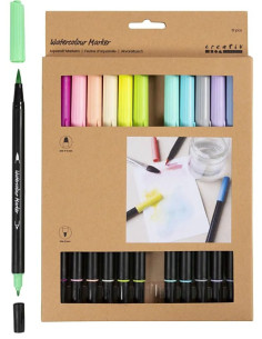 Smukke akvareltusser i pastelfarver. Indeholder 12 stk