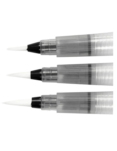 Vandpensler til akvarelmaling indeholder 3 stk