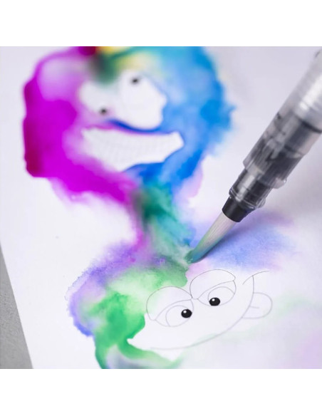 Vandpensler til akvarelmaling indeholder 3 stk