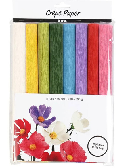 Den crepede overflade giver et naturligt udtryk til smukke crepeblomst