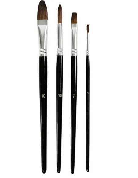 Pensler til akvarelmaling 4 størrelser