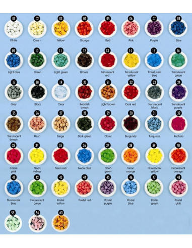 De originale HAMA perler er Dansk prodceret og i mange farver