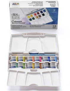 Winsor Newton Cotman watercolour pocket box plus 12 farver 0390373