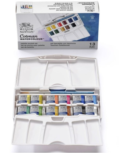 Winsor Newton Cotman watercolour pocket box plus 12 farver 0390373