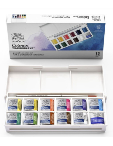 Winsor & Newton Cotman Metallic Akvarelsæt – 8 halve pans