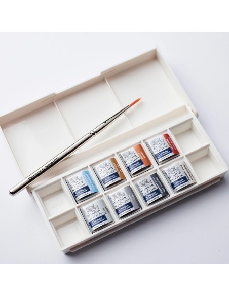Winsor & Newton Cotman Metallic Akvarelsæt – 8 halve pans