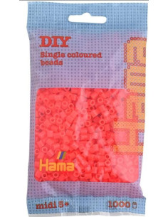 Smukke røde neon hama rørperler - hurtig levering