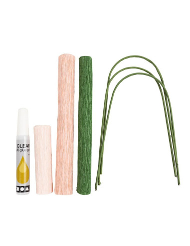 Lav dine egne smukke crepeblomster med dette mini kit.