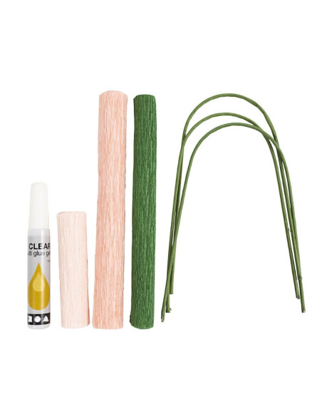 Lav dine egne smukke crepeblomster med dette mini kit.