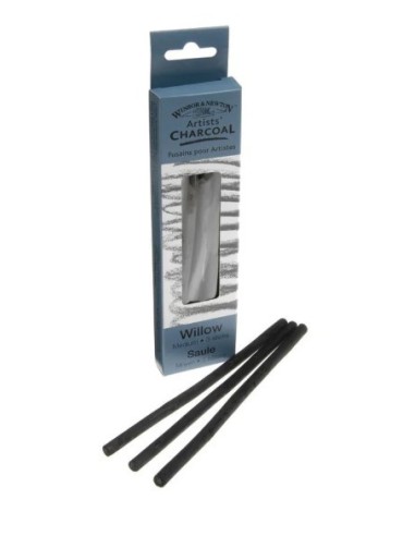 Willow Charcoal Medium – 3 sticks Kvalitets pilekul i forskellige