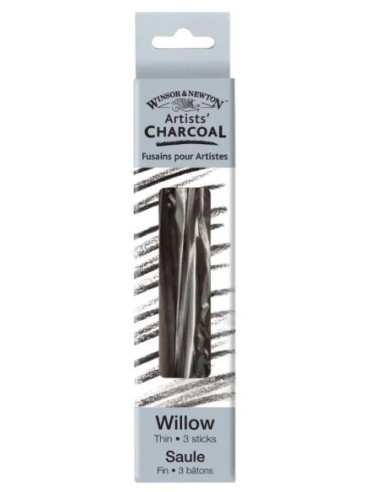 Willow Charcoal Medium – 3 sticks Kvalitets pilekul i forskellige
