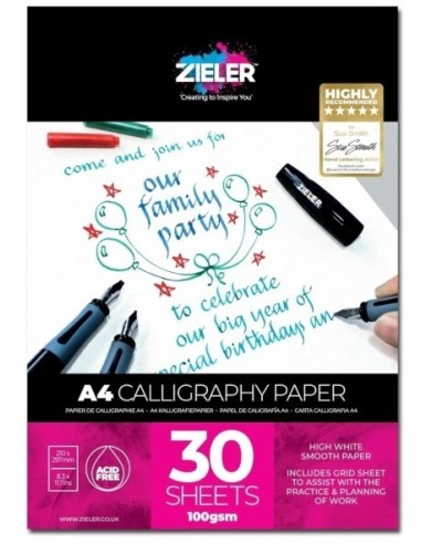 ZIELER Kalligrafiblok A4 100g Praktisk med øvelinier