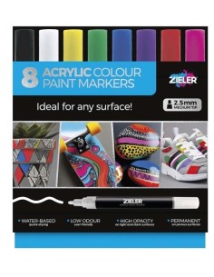 paint markers i primære farver fra ZIELER, hæfter på det meste