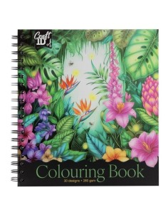 Smuk og eksklusiv malebog med spiral og flotte motiver af blomster