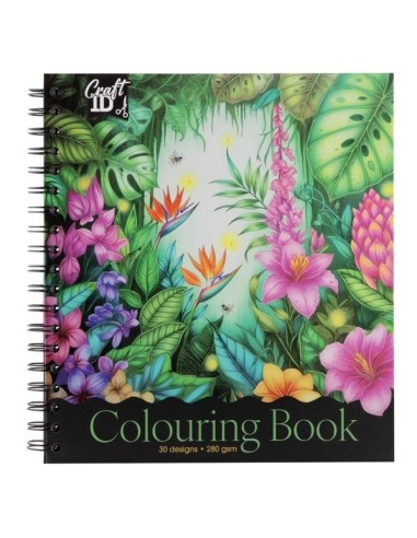 Smuk og eksklusiv malebog med spiral og flotte motiver af blomster