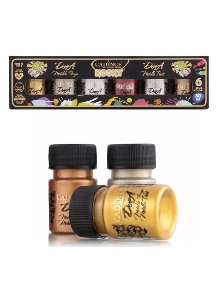 Cadence Kooky Acrylic Dora Metallic Paint Set er et akrylmalesæt