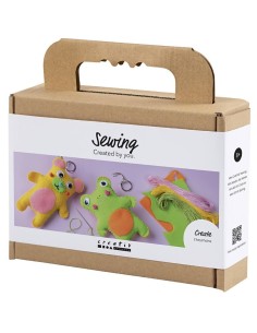 keakit : Filt, broderigarn, bamsefyld, nål, rulleøjne, plastikperler 2