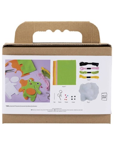 keakit : Filt, broderigarn, bamsefyld, nål, rulleøjne, plastikperler