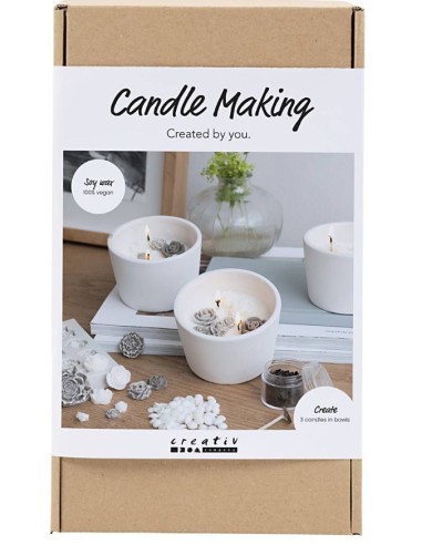 Med Creativity in a Box kan du lave tre stilrene, luksuriøse soyalys