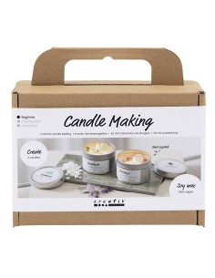 Krystaller, væger, metalbøtter, soyavoks, perler og klistermærker. 2