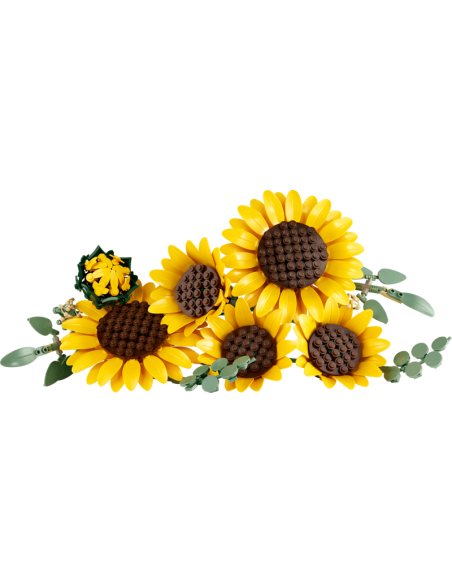 Solsikker symboliserer glæde, kærlighed og held, smuk lego buket