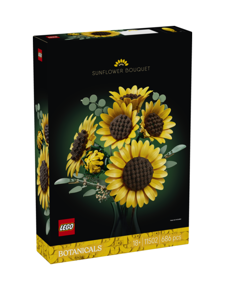 Solsikker symboliserer glæde, kærlighed og held, smuk lego buket