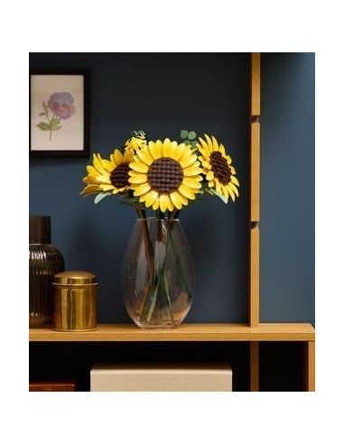 Solsikker symboliserer glæde, kærlighed og held, smuk lego buket