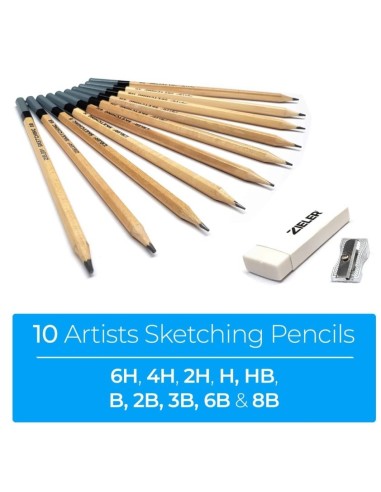 Komplet tegnesæt med blyanter i alle hårdheder fra Zieler