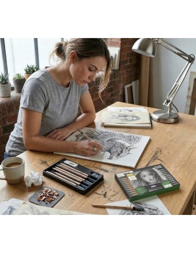 Komplet tegnesæt med blyanter i alle hårdheder fra Zieler