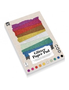 Glitterkarton blok A4 – 180g (10 ass. farver)