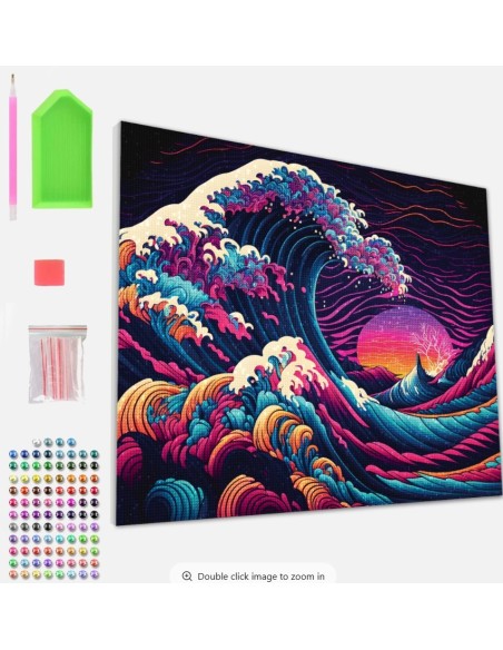 Smukke motiver på lærreder i diamond painting.