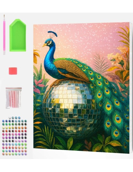 Smukt motiv apå lærrede i diamond painting