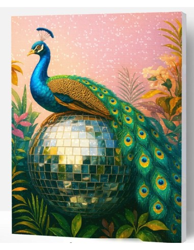 Smukt motiv apå lærrede i diamond painting