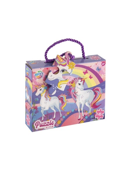 jovt og farverigt Moxy Puzzle Girls puslespil med 45 brikker