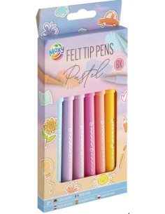 8 tuscher i bløde pastelfarver  Jævn og behagelig farvelægning
